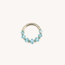 14K Massief Goud CZ Click Ring Diana Blue