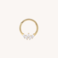 14 Solid Gold CZ Click Ring Gemini