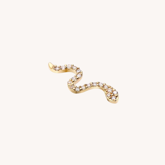 14K Massief Goud Threadless Labret Serpent