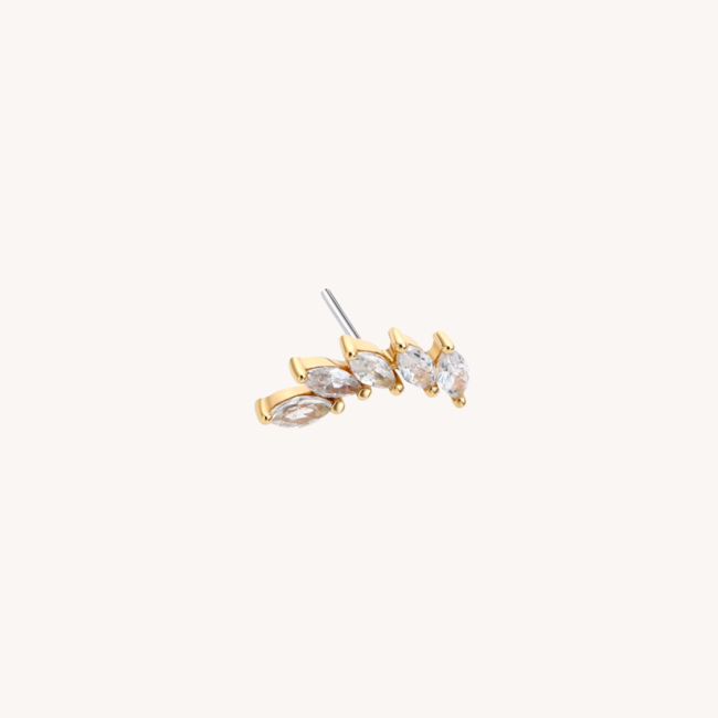 14K  Solid Gold Threadless Labret Fangirl