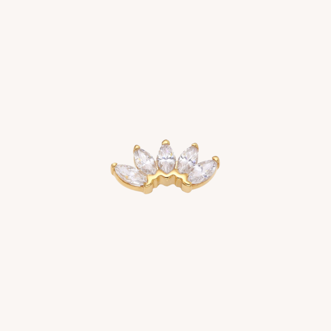 14K Massief Goud Marquise Fan Threadless Labret