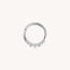 14K Solid Gold CZ Click Ring