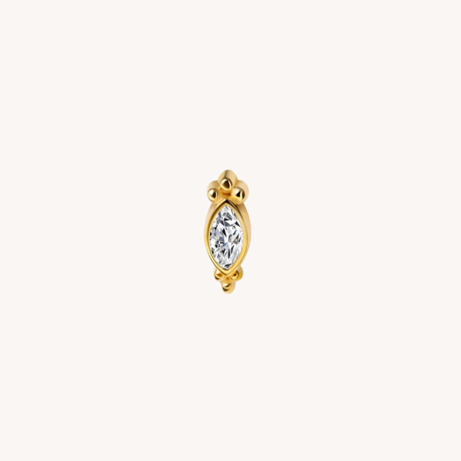 14K Massief Goud Threadless Labret Gia