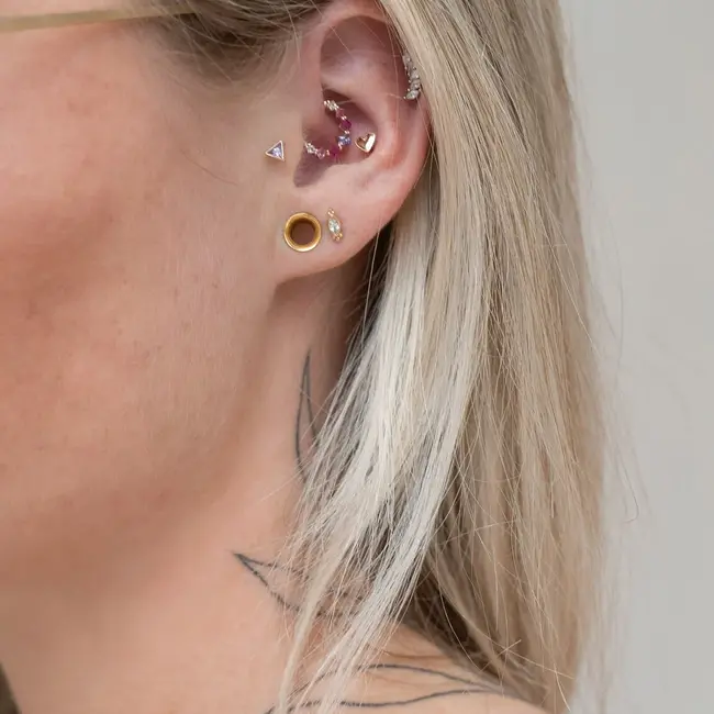 14K Massief Goud Threadless Labret Gia