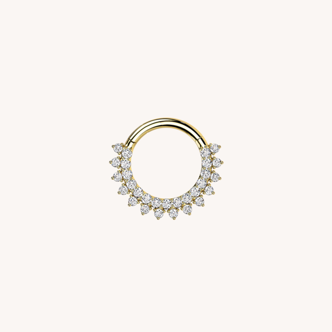 14k Solid Gold Click Ring Princess