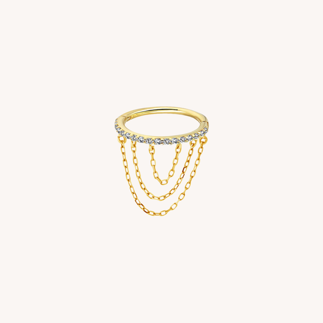 Chain You Up Piercing 14K Click Ring