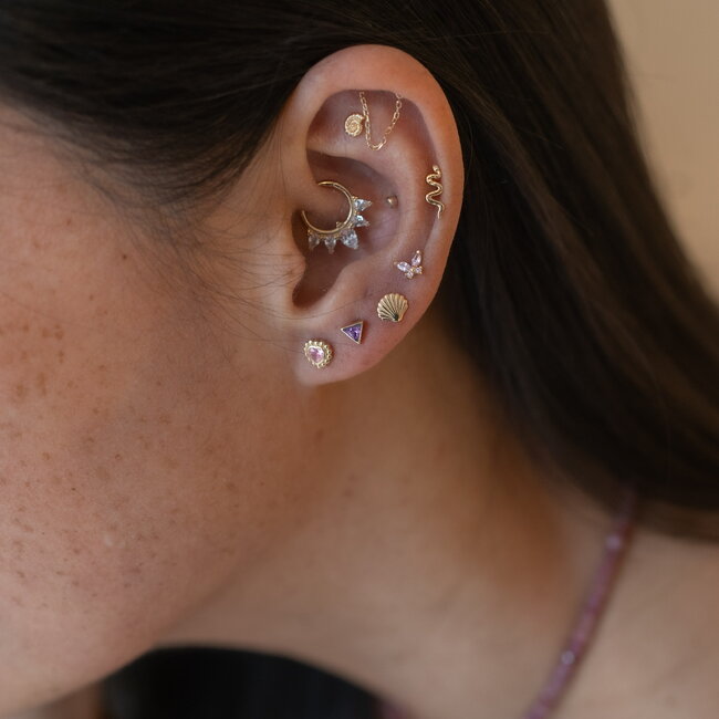 Snake piercing 14K