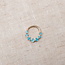 14K Massief Goud CZ Click Ring Diana Blue