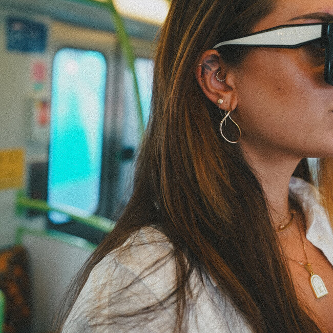 14K Massief Goud CZ Click Ring Seva