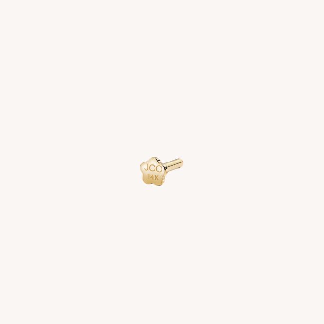 Pave Crescent Piercing 14K