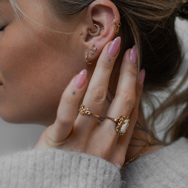 Olive Click Ring 14K