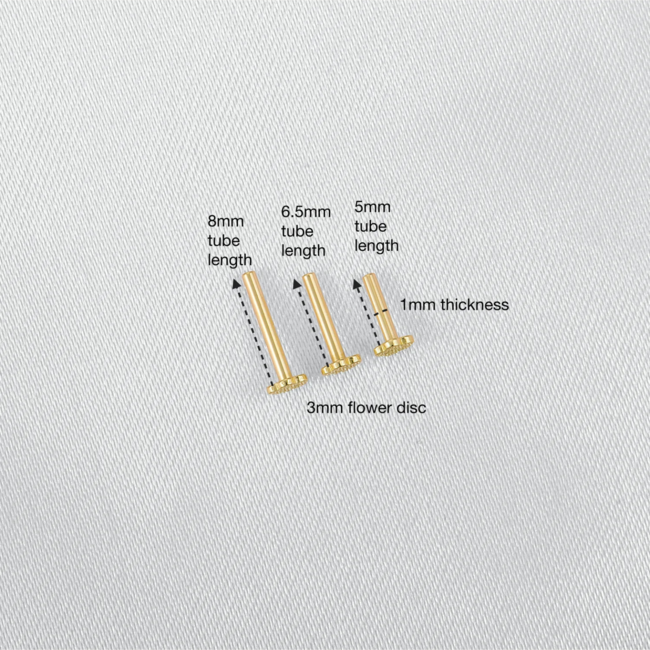 Flower Flatback Post 14K