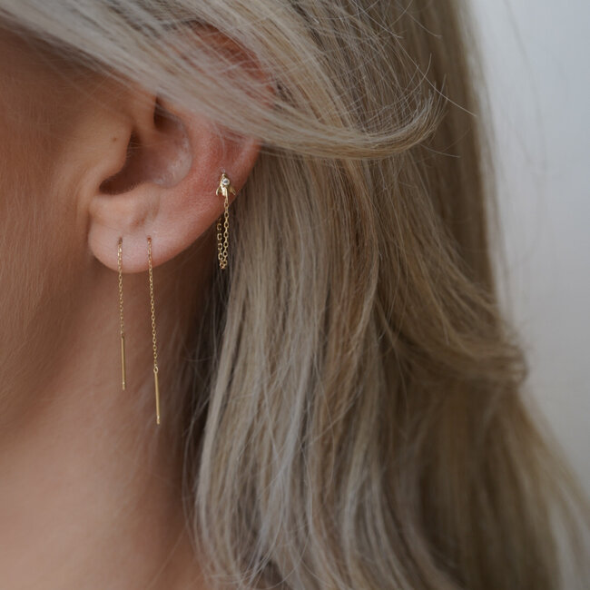 14K Massief Goud Threadless Labret Rocket Scientist