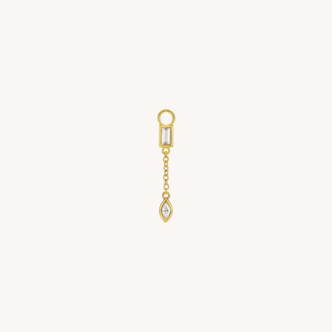 Baguette Marquise Charm Gold Plated
