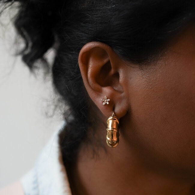 Floraison Halo Diamond Piercing 14K