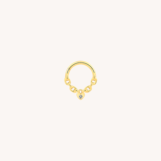 Dear Diary Padlock Heart Click Ring Titanium