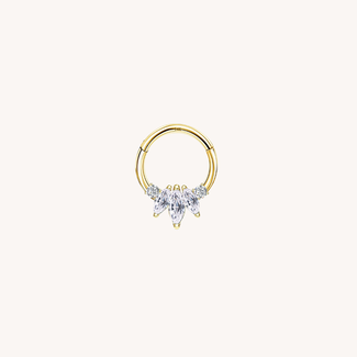 Dear Diary Marquise Crown Click Ring 14K