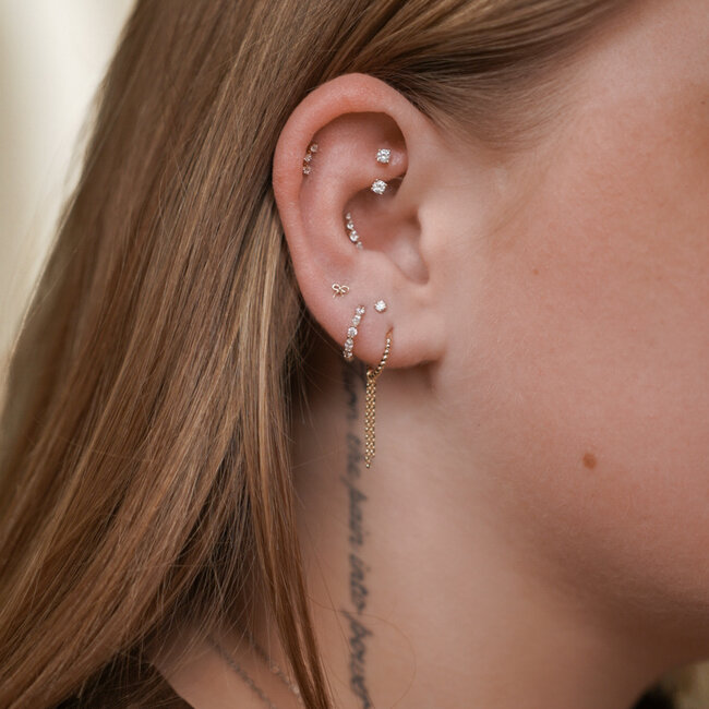 Double Chain Charm 14K