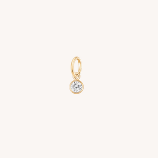 J&Co. Clear Stone Charm Gold Plated