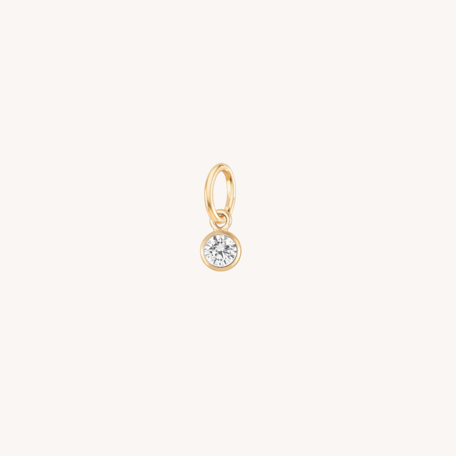 Clear Stone Charm Gold Plated