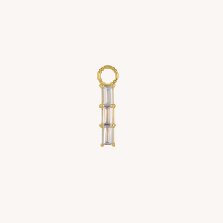 J&Co. Baquette Trio Charm Gold Plated