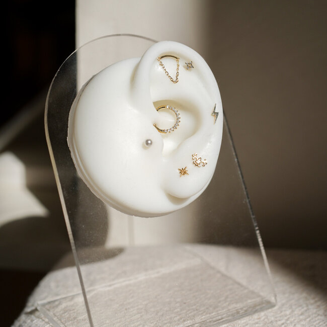 Plain Hidden Helix piercing 14K