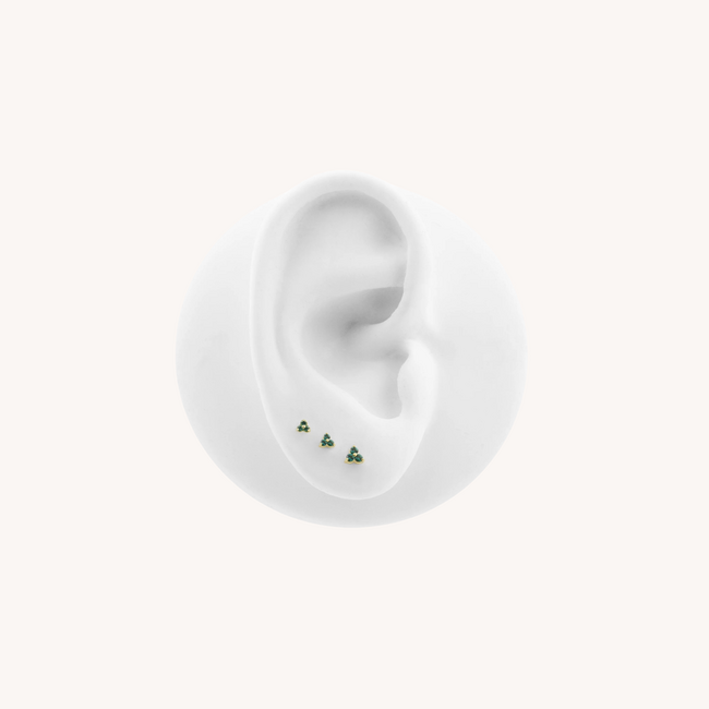 Tourmaline Trinity Piercing 18K