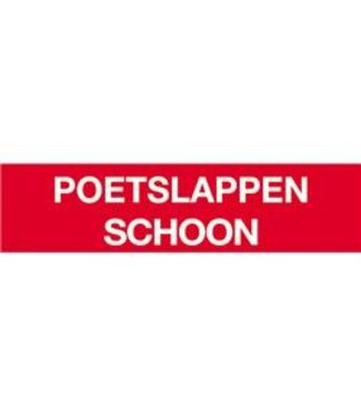 Hoenderop BV Sticker, poetslappen schoon, Dimensions: 17 x 4 cm, Material: soft PVC sticker