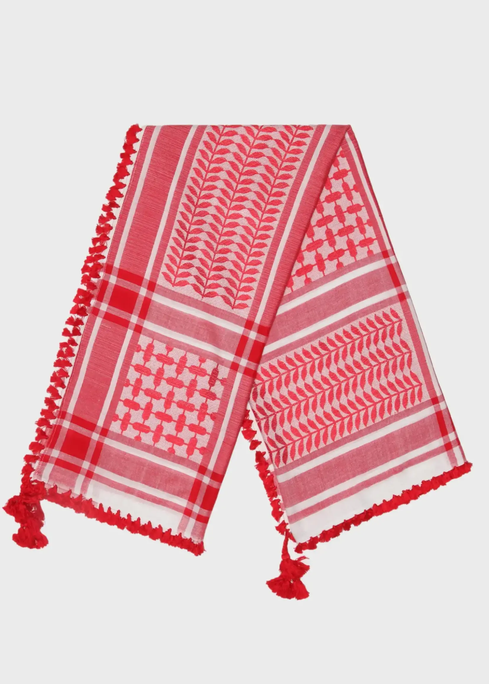 Cave London Cave London White & Red Bamboo Keffiyeh Scarf