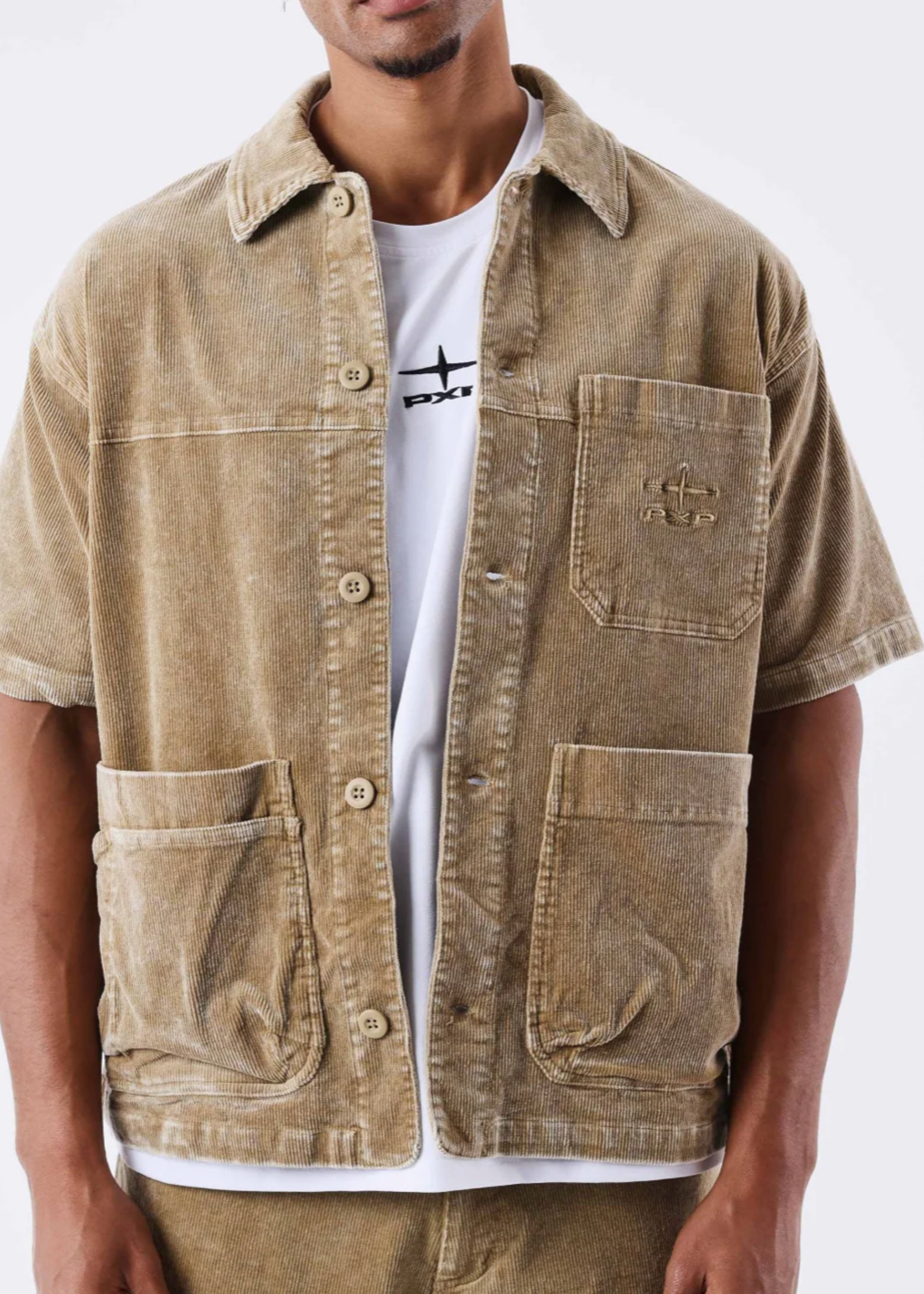 ProjectXParis ProjectxParis Fluweel Corduroy Overhemd Beige