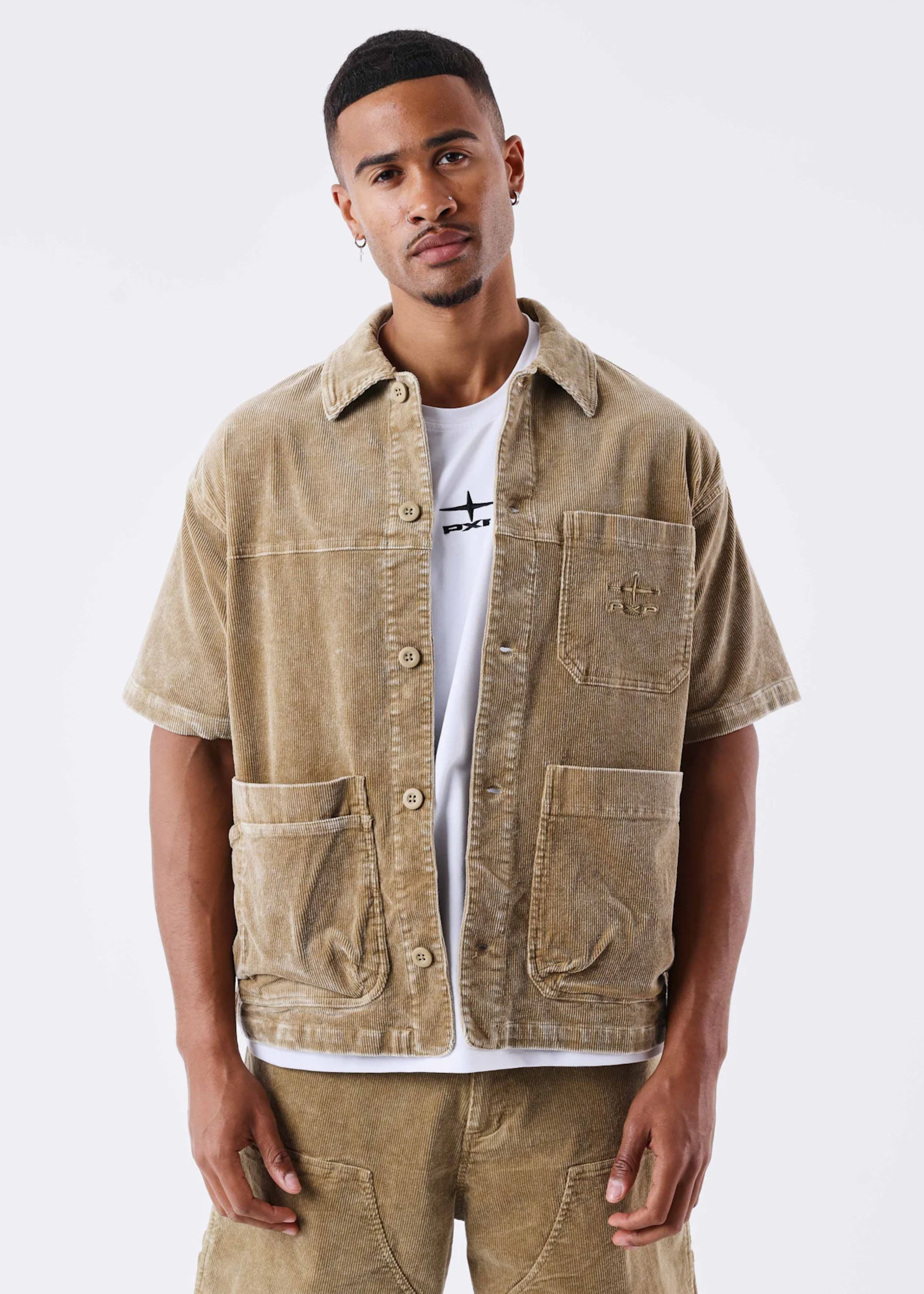 ProjectXParis ProjectxParis Fluweel Corduroy Overhemd Beige