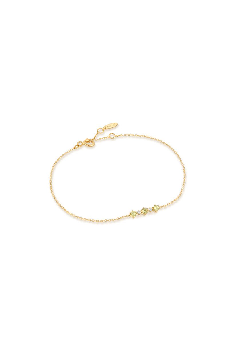 14kt Gold  Peridot and White Sapphire Bracelet