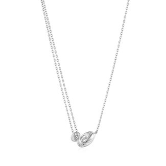 Gedraaide ketting met hanger zilver 45 cm