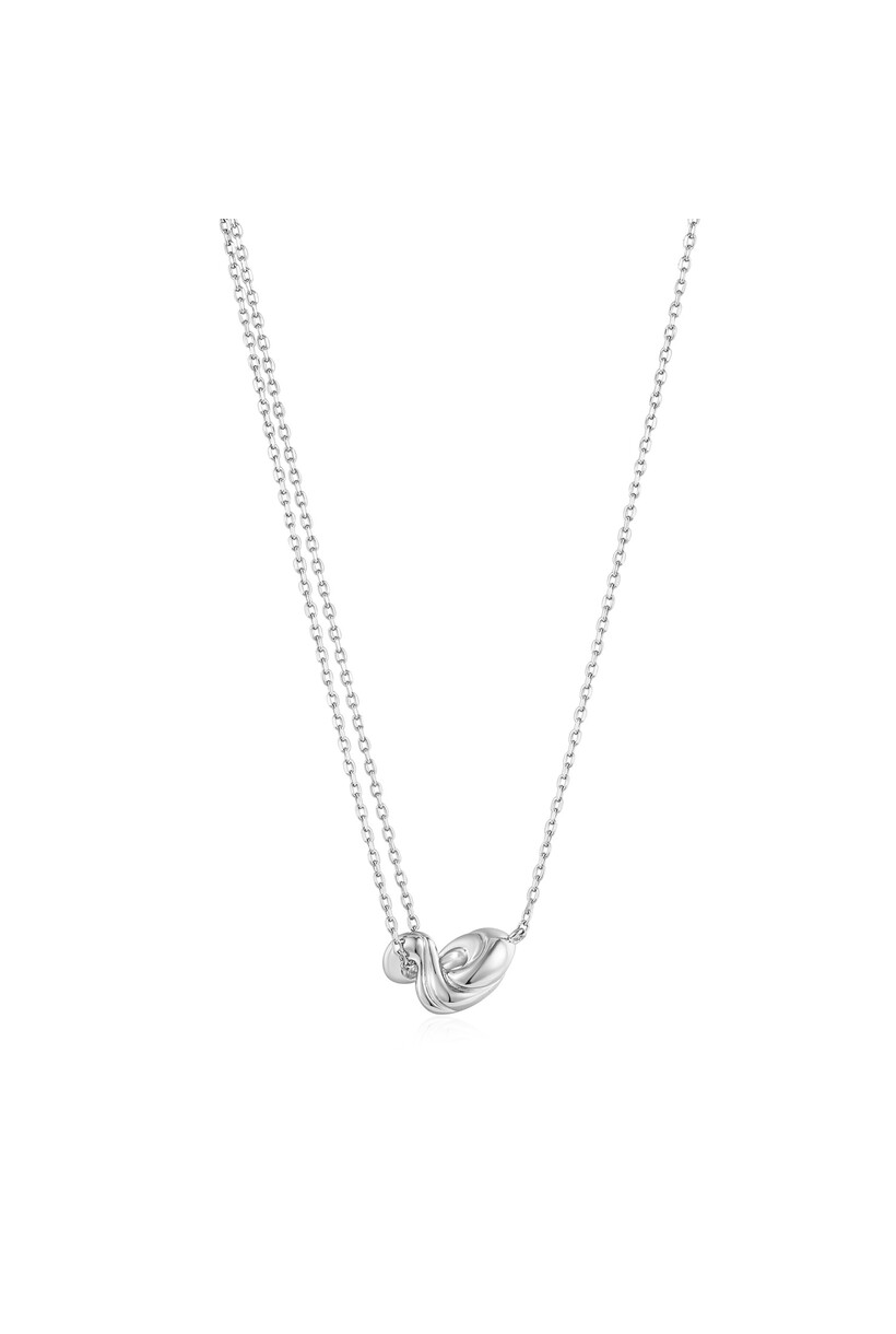 Gedraaide ketting met hanger zilver 45 cm