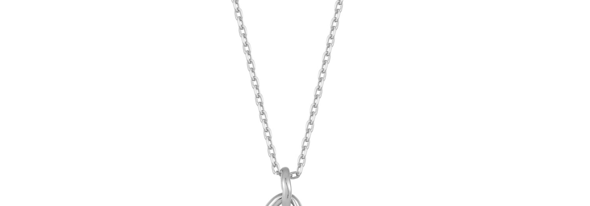 Twisted Wave Drop  Pendant Ketting - Zilver