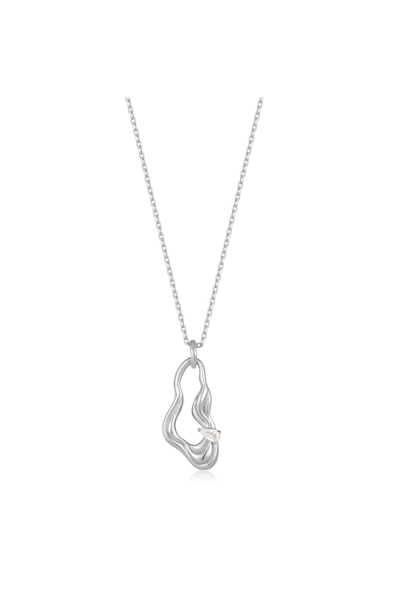 Twisted Wave Drop  Pendant Necklace