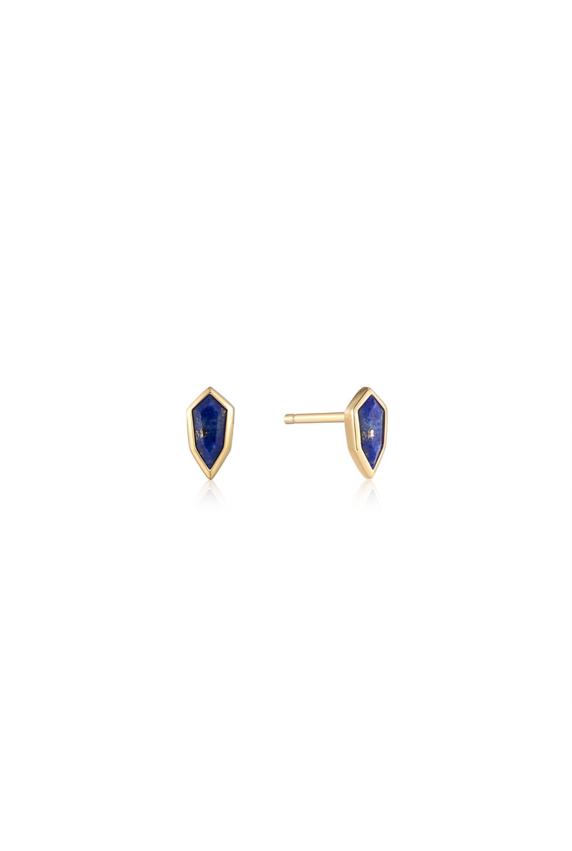 Lapis Emblem Stud Earrings