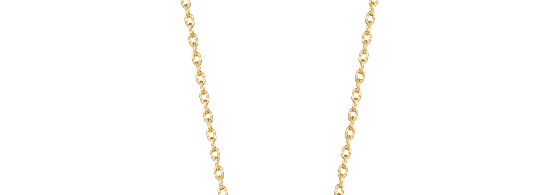 Teal Sparkle Emblem Chain Ketting - Gold plated