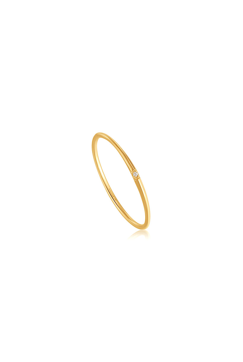 14kt Gold Fine band natural diamond ring