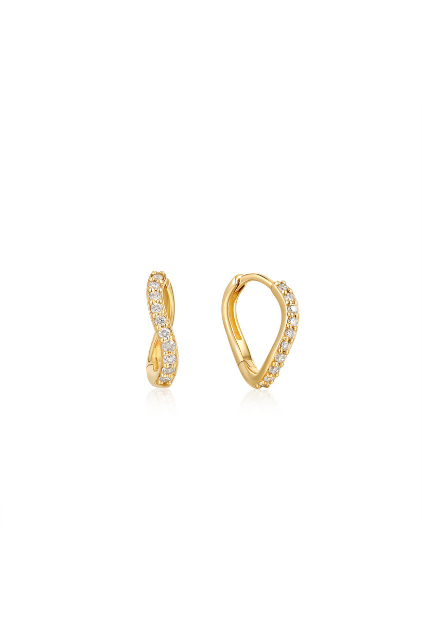 Magma Natural Diamond Huggie Hoop Oorbellen