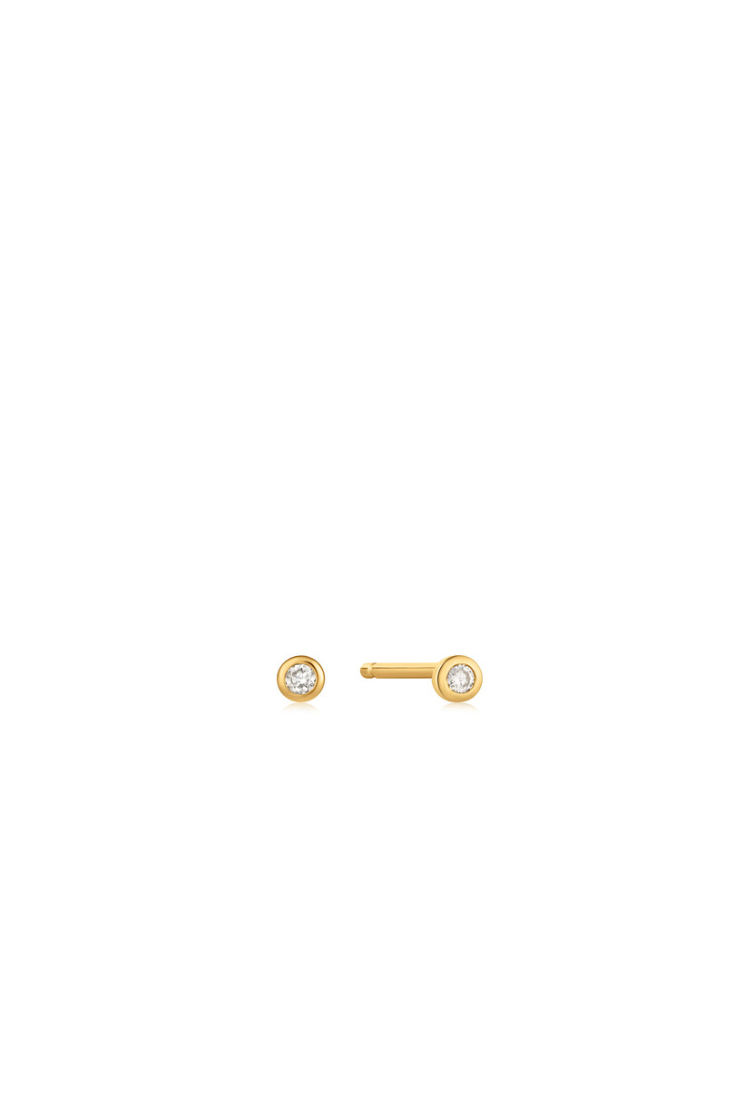 Bezel Natural Diamond Stud Oorbellen