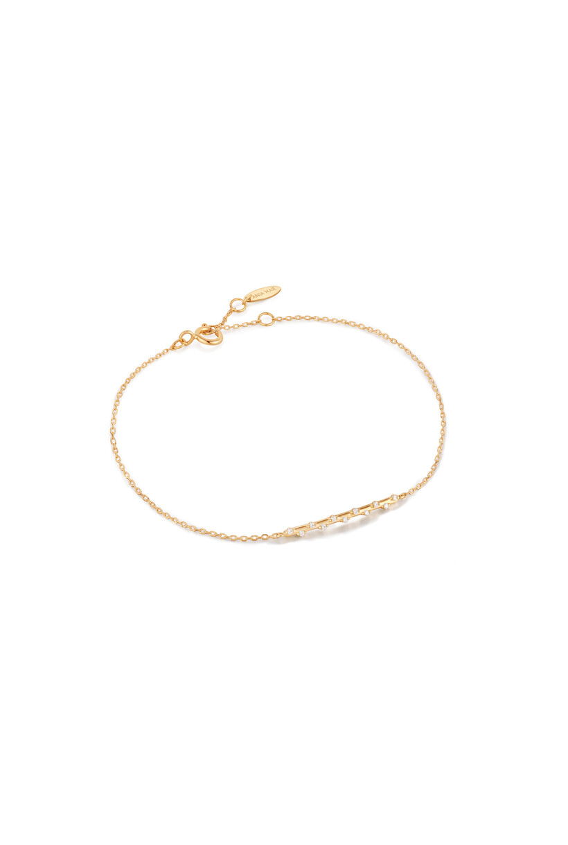 14kt Gold  Stargazer Natural Diamond Bar Bracelet
