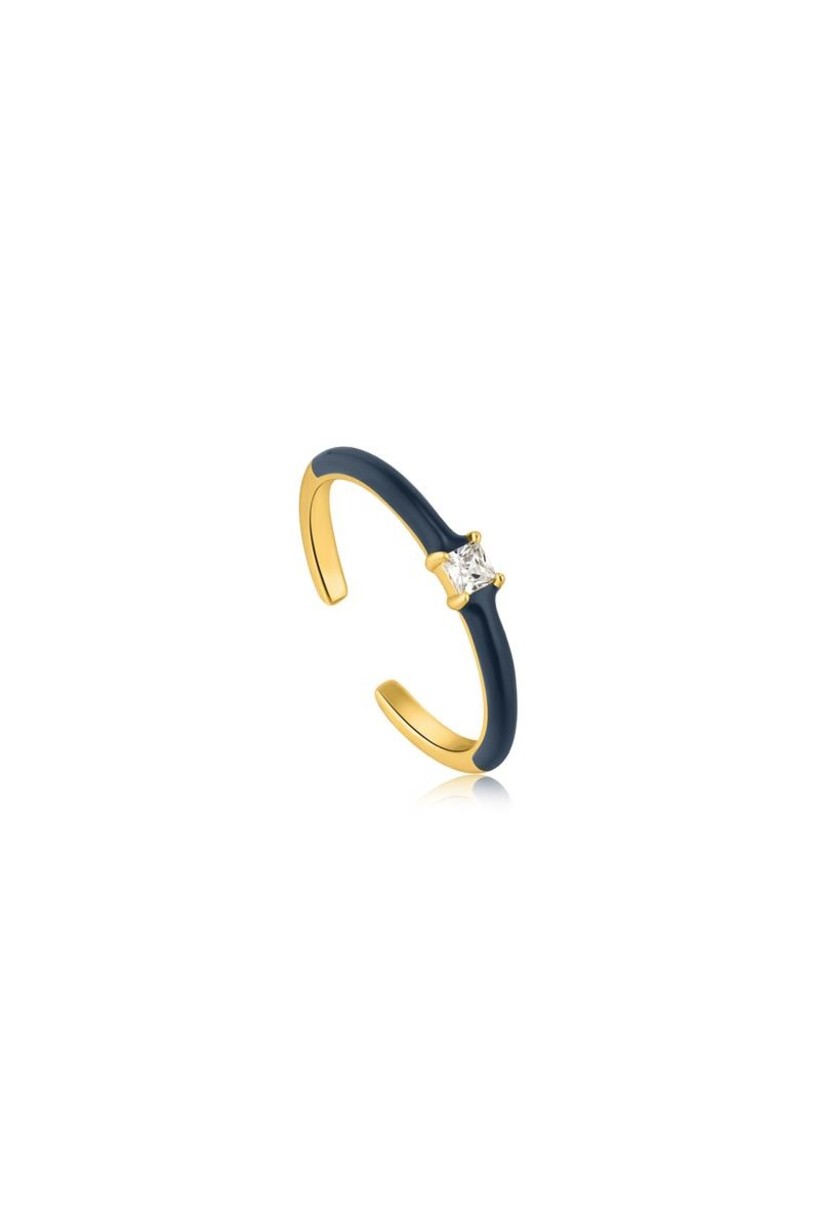 Navy Blue Enamel  Adjustable Ring