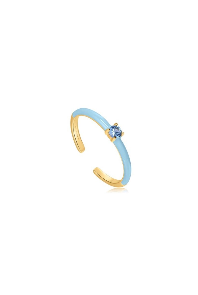 Powder Blue Enamel  Adjustable Ring
