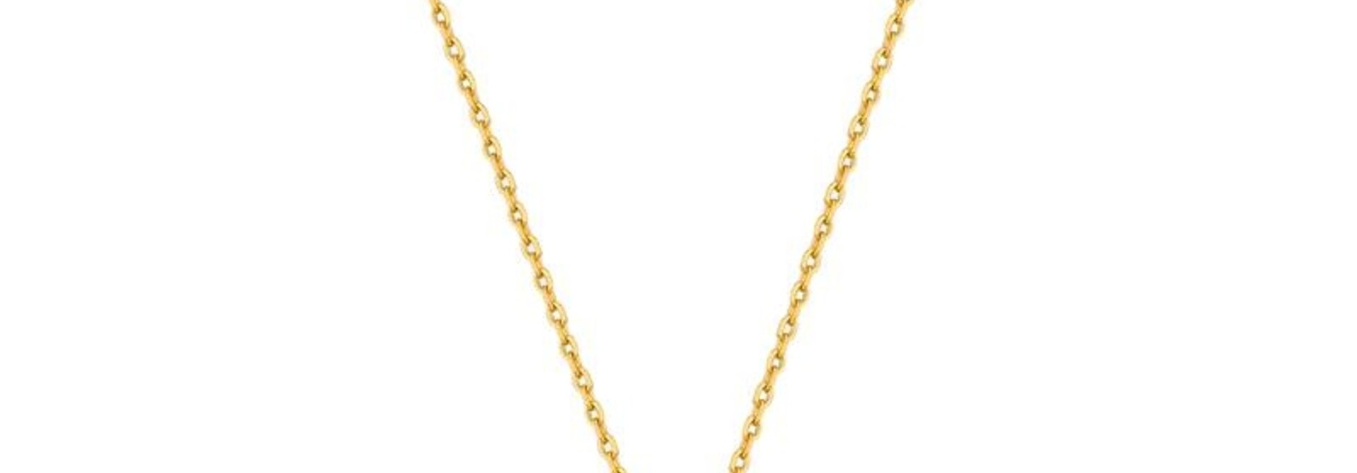 Navy Blue Enamel  Twisted Pendant Ketting - Gold plated