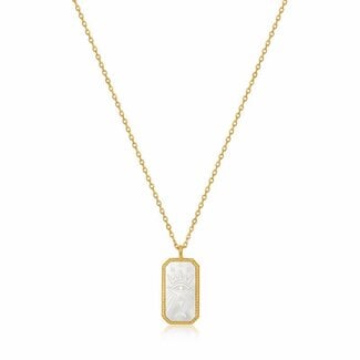 Anker ketting met hanger goudverguld 40 cm