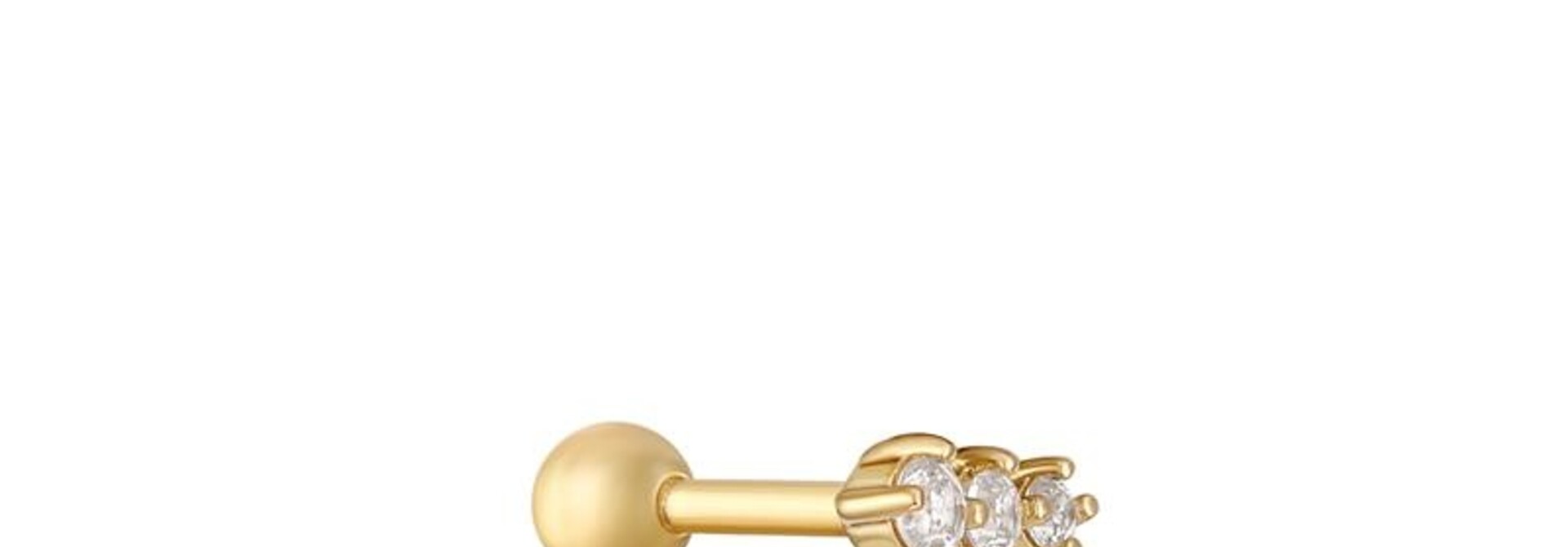 Sparkle Crawler Barbell Single Piercing- Gold plated