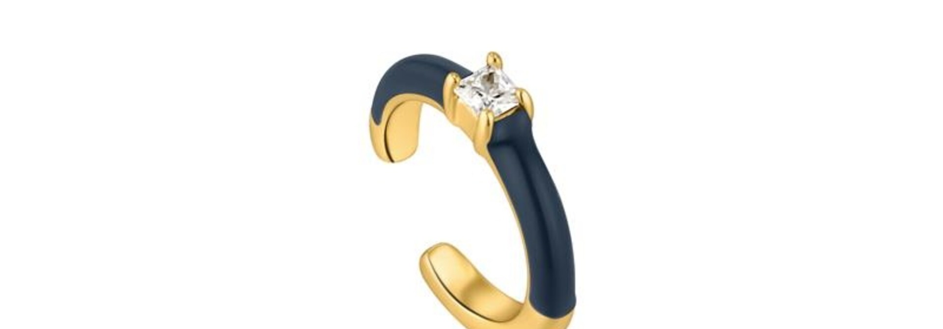 Navy Blue Enamel  Ear Cuff - Gold plated