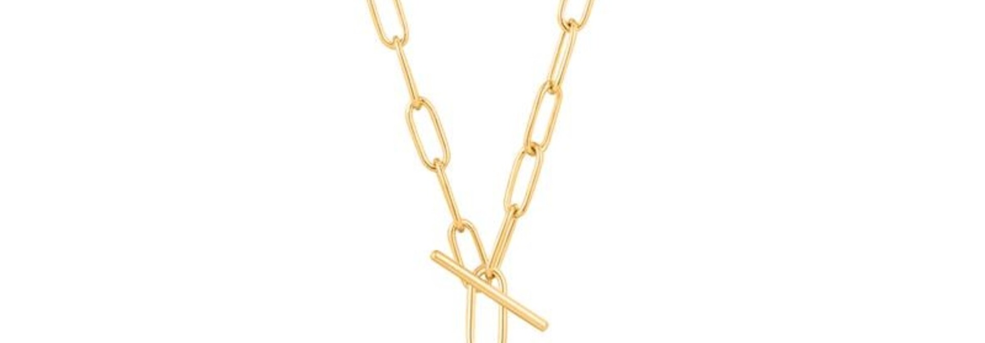 Mother of Pearl T-Bar Ketting - Gold plated
