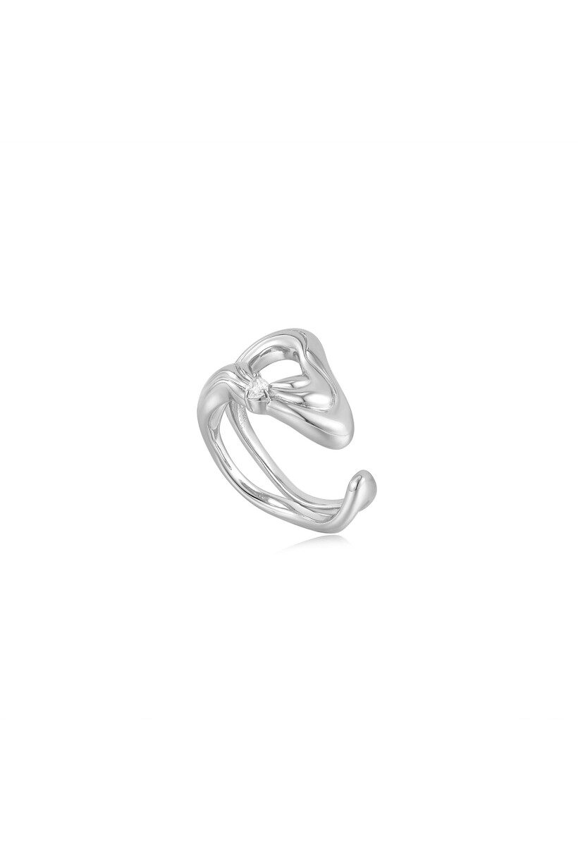 Twisted Wave Wide Adjustable Ring